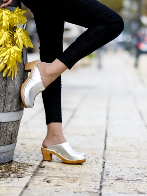 כפכפים הולנדים גבוהים כסף