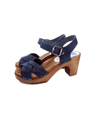 סנדלי עץ כחול נייבי