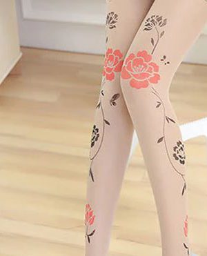 גרביון פרחים אדומים