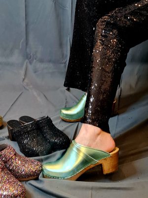 קבקבי עץ מנטה מטאלי עקב גבוה