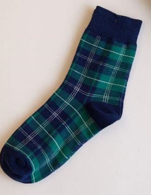 גרביים משובצים ירוק וכחול