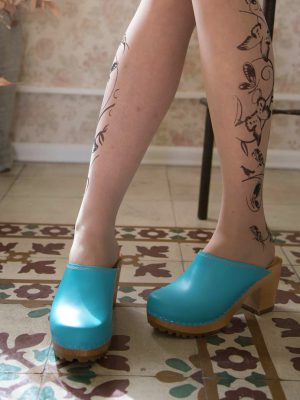 קבקבי עץ עקב גבוה טורקיז - מילנה