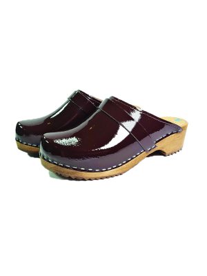 כפכפי עץ חום לק