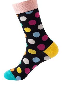 גרביים נקודות צבעוניות רקע שחור