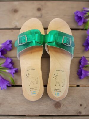 קבקבי אוליביה כפכפי שול ירוק מטאלי חזק